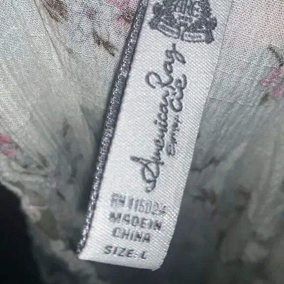 American Rag Juniors'' Floral Faux Wrap Dress Ivory Size Large - Picture 3 of 5